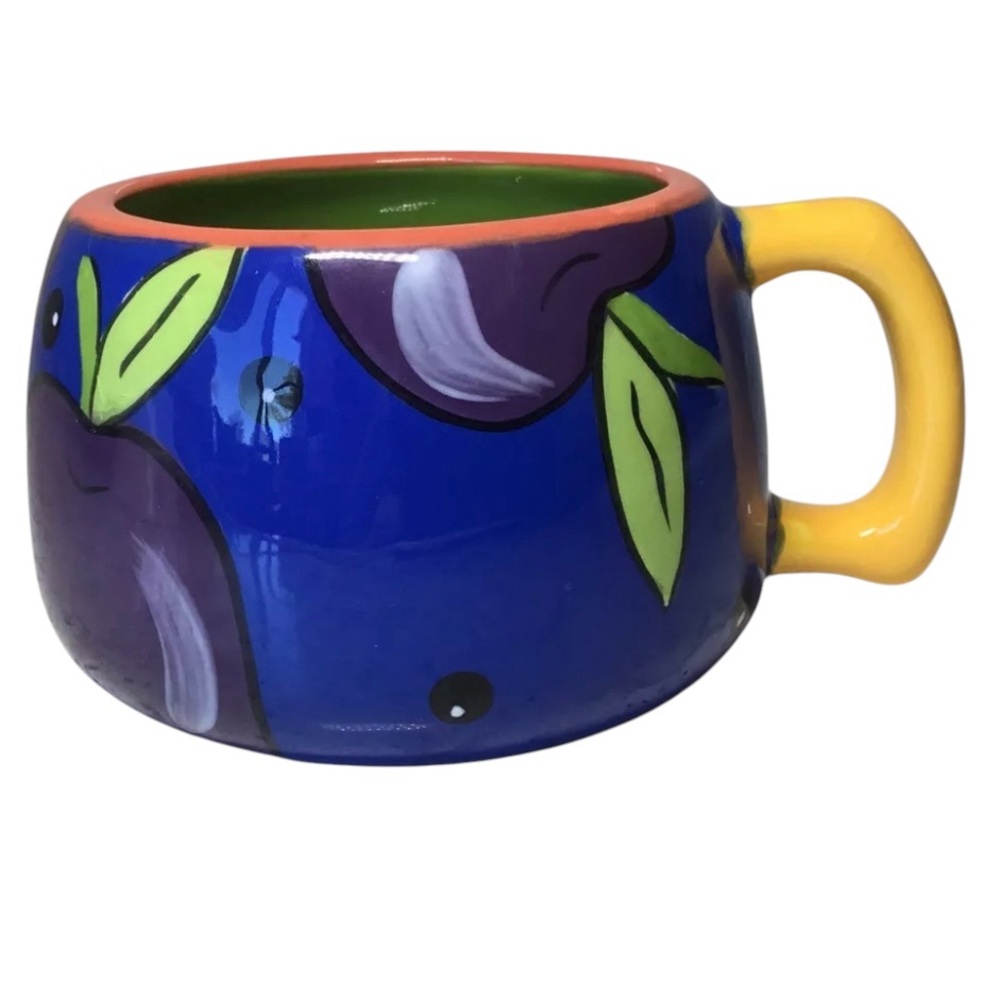 2006 STARBUCKS Costa Rica ceramic PeFi mug with plum fruit green leaves design - Picture 10 of 11